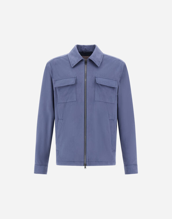 Herno RESORT OVERSHIRT IN SUEDE-EFFECT MICROFIBRE Light Blue GI00100UR124549122