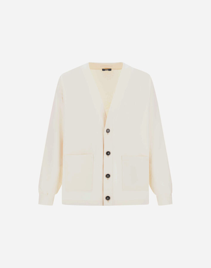 Herno CARDIGAN IN FRESH CRINKLED WOVEN Ivory GA000211U128791200