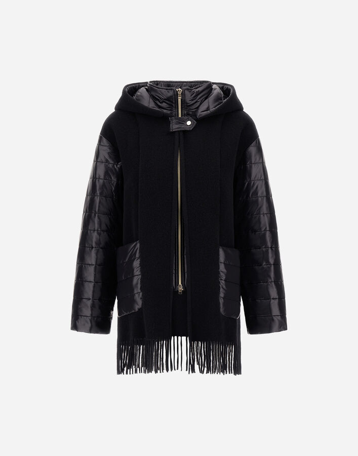 Herno PONCHO IN WOOL, CASHMERE AND NYLON ULTRALIGHT Black GC000625D333959300