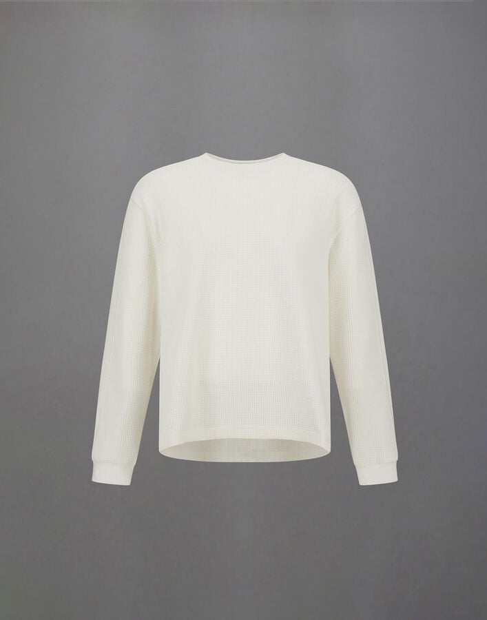 LAMINAR SWEATSHIRT IN WAFFLE JERSEY Herno Herno LAMINAR SWEATSHIRT IN WAFFLE JERSEY White/Silver JG00062UL560331001
