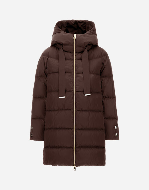 Herno A-SHAPE JACKET IN SATIN Dark Chocolate PI1304D12170Z8810