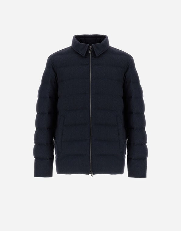 JACKET IN CASHMERE, SILK AND MONOGRAM Herno Herno JACKET IN CASHMERE, SILK AND MONOGRAM Navy Blue PI001261U380879200