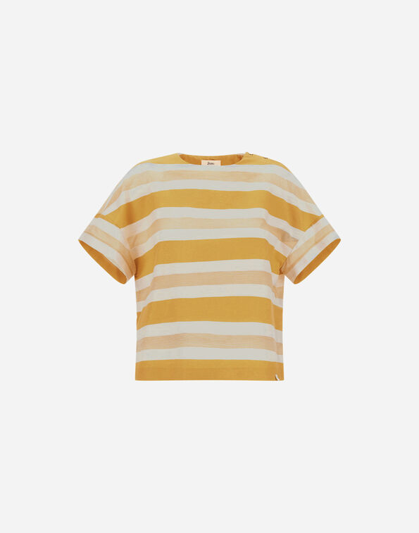 Herno TOP IN BOLD STRIPED COTTON Yellow/White BL000048D132873411